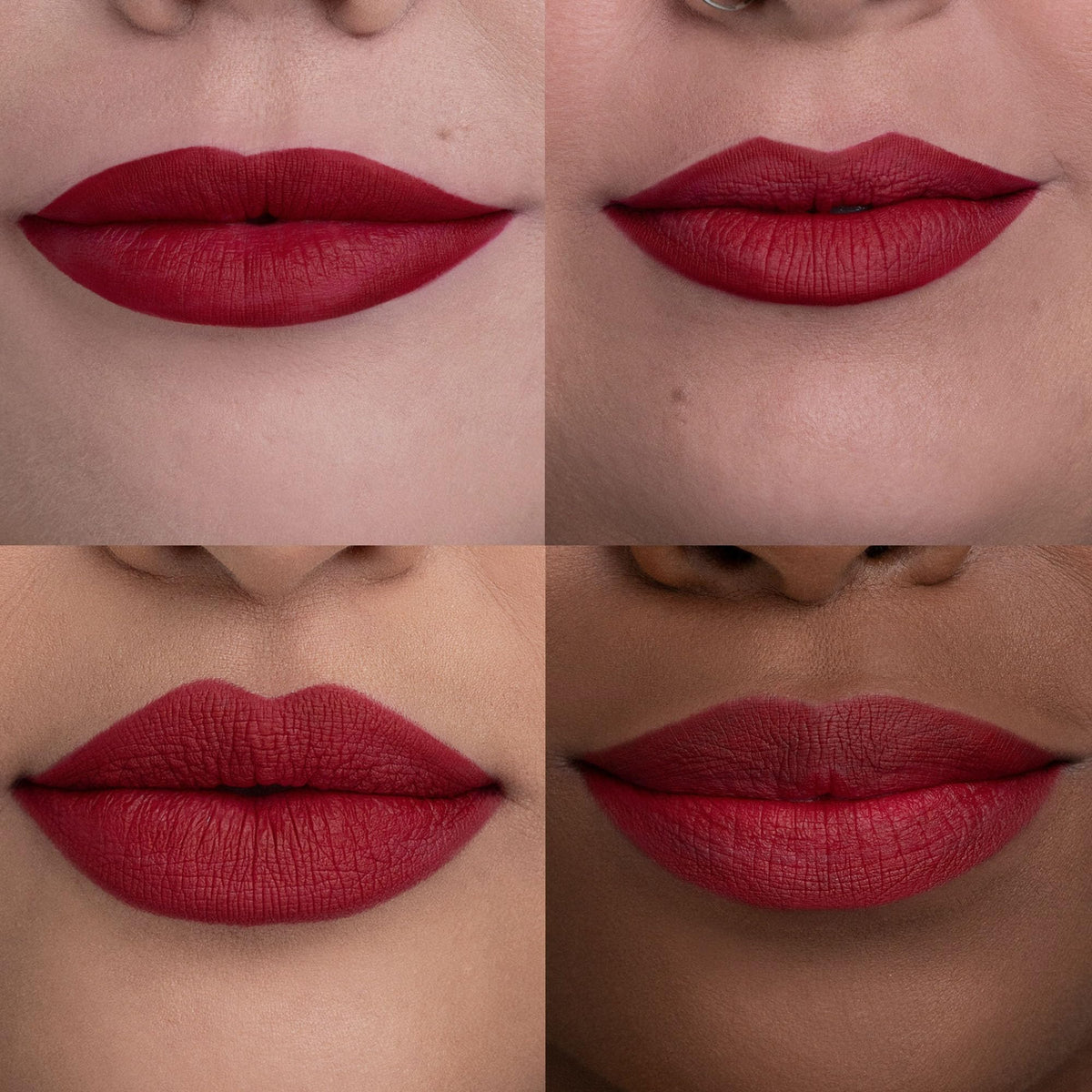 Close-up of URBAN DECAY 24/7 Lip Pencil Bad Blood priming lips for longer wear.