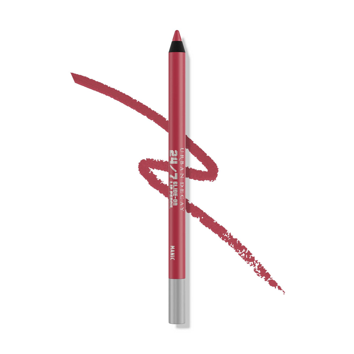Urban Decay 24/7 Lip Pencil Manic Rosy Wine application for precise lip lining