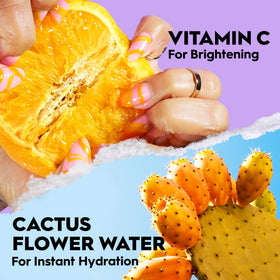 Urban Decay All Nighter Vitamin C label closeup emphasizes vegan, cruelty-free, long-lasting formula.