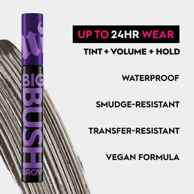 Urban Decay Big Bush color swatches in Blackout demonstrate natural, versatile brow shades.