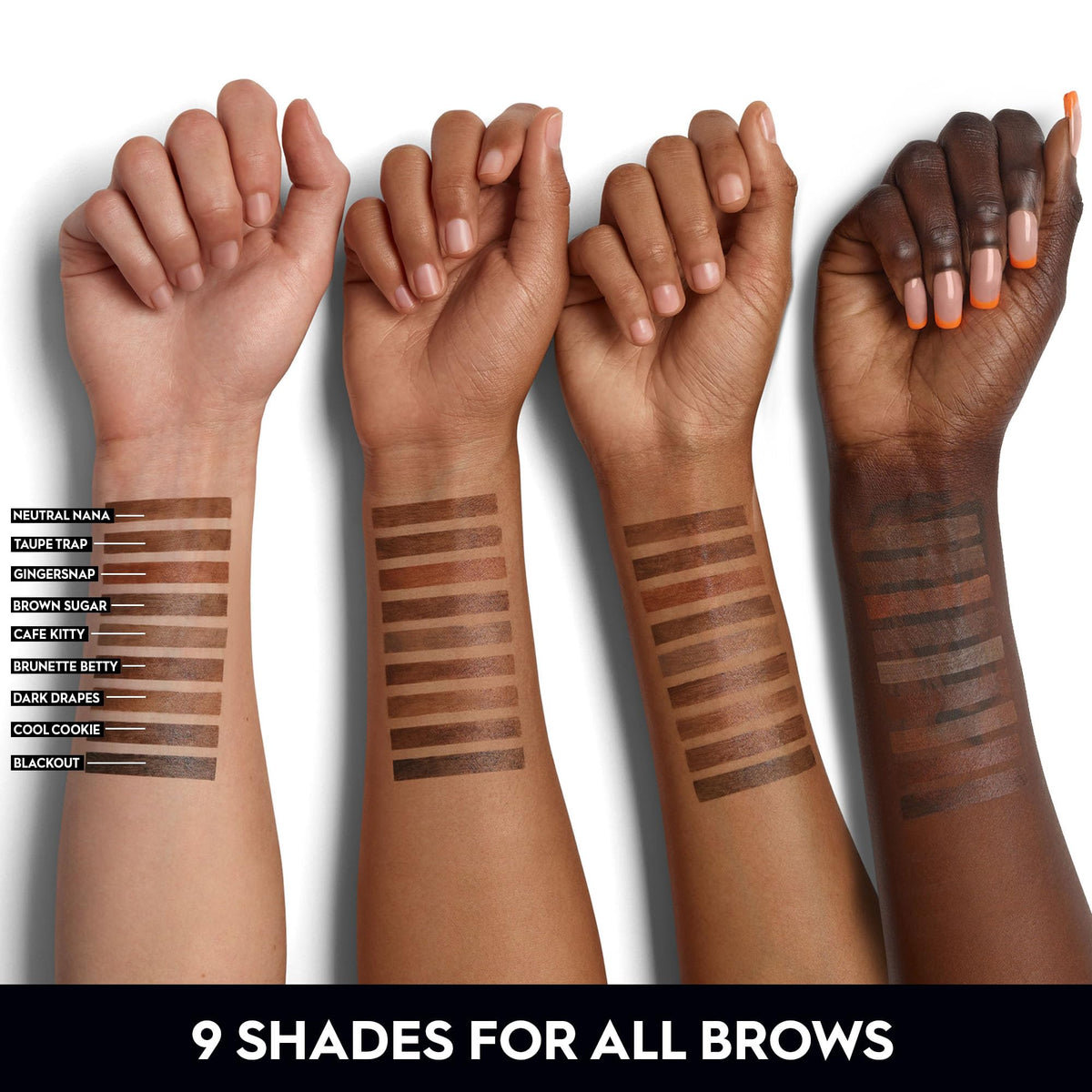 Urban Decay Big Bush brow gel packaging with tube highlights long wear and flake resistance.
