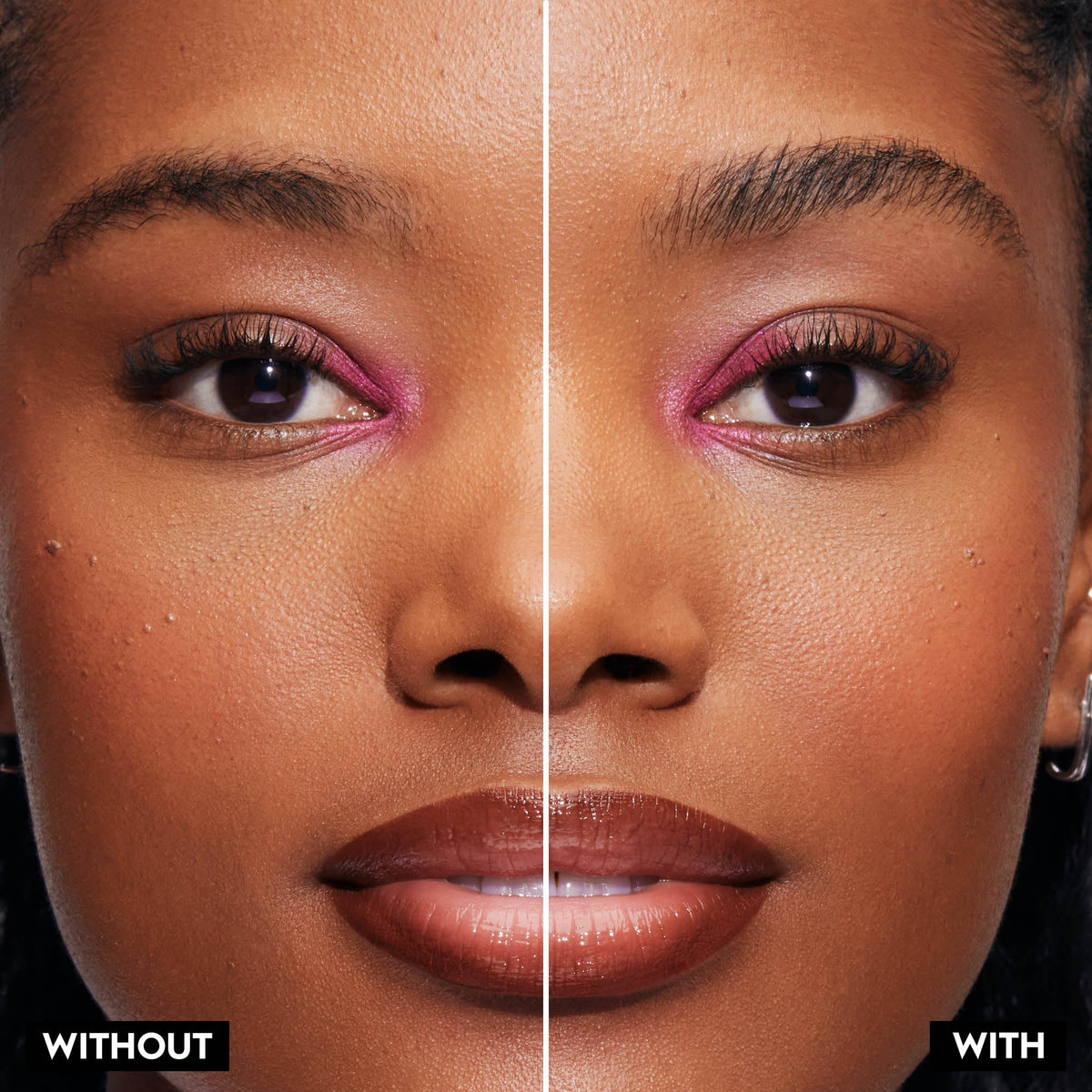Urban Decay Slick Day shows laminated-look application on brows.