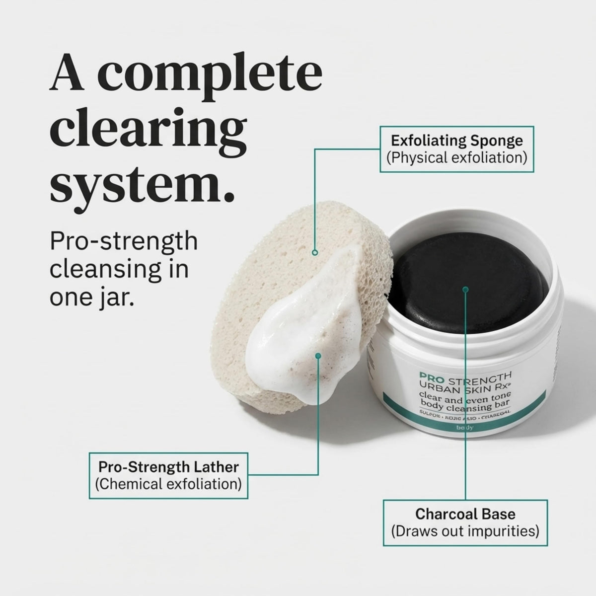 Urban Skin Rx Even Tone Bar with exfoliating sponge for cleansing routine