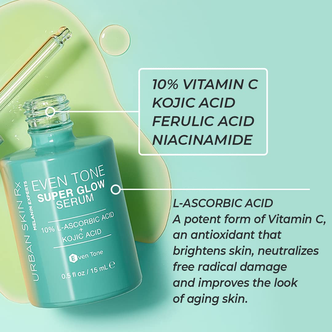 Urban Skin Rx Even Tone Serum ingredients highlight 10% vitamin C and kojic acid.