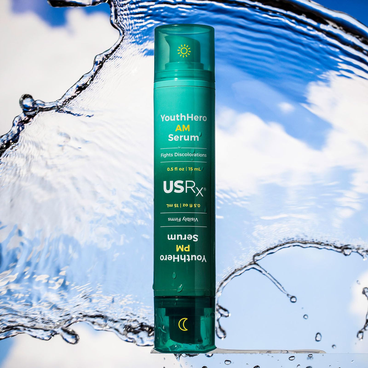 Urban Skin Rx YouthHero PM bottle supports nighttime renewal and texture.