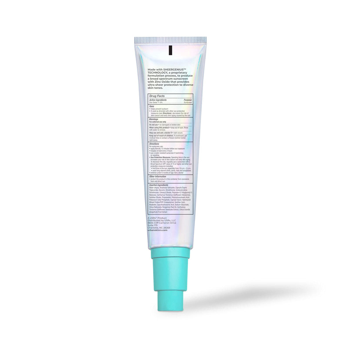 Outer packaging box of Urban Skin Rx Sheerglow product