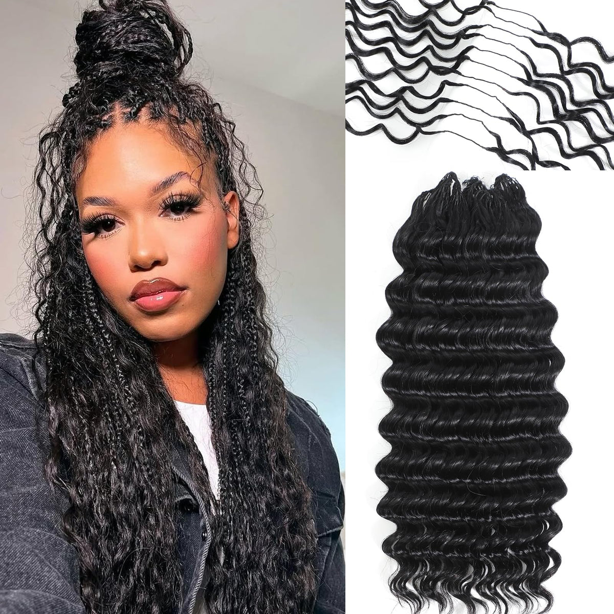 Urbeauty feather crochet hair with deep wave blends naturally for a seamless, camera-ready look.