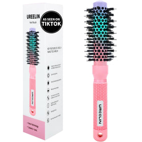 UREELIN round brush for blowout with 1.0 inch barrel delivering smooth, shiny results