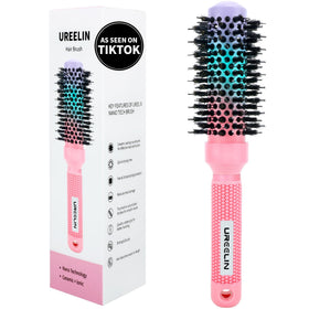UREELIN round brush for blowout shows the 1-3 inch barrel for smooth, voluminous style