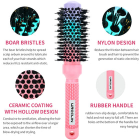 UREELIN boar bristles close-up for even oil distribution and detangling