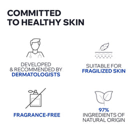 Ingredients focus highlights prebiotic, hyaluronic acid, and centella for skin support.