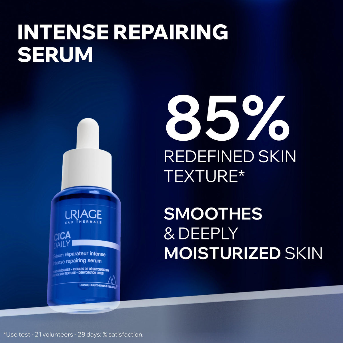 Close-up of ultra-fluid texture ideal for sensitive skin.