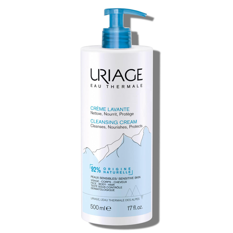 Uriage Daily Moisturizing Cleansing Cream bottle with gentle, hydrating formula for all skin types