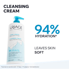 Uriage cleansing cream pump shows easy, mess-free daily use for face and body care