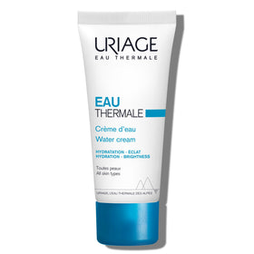 Uriage Eau Thermale Moisturizing Face Cream bottle pour for instant cooling and hydration.