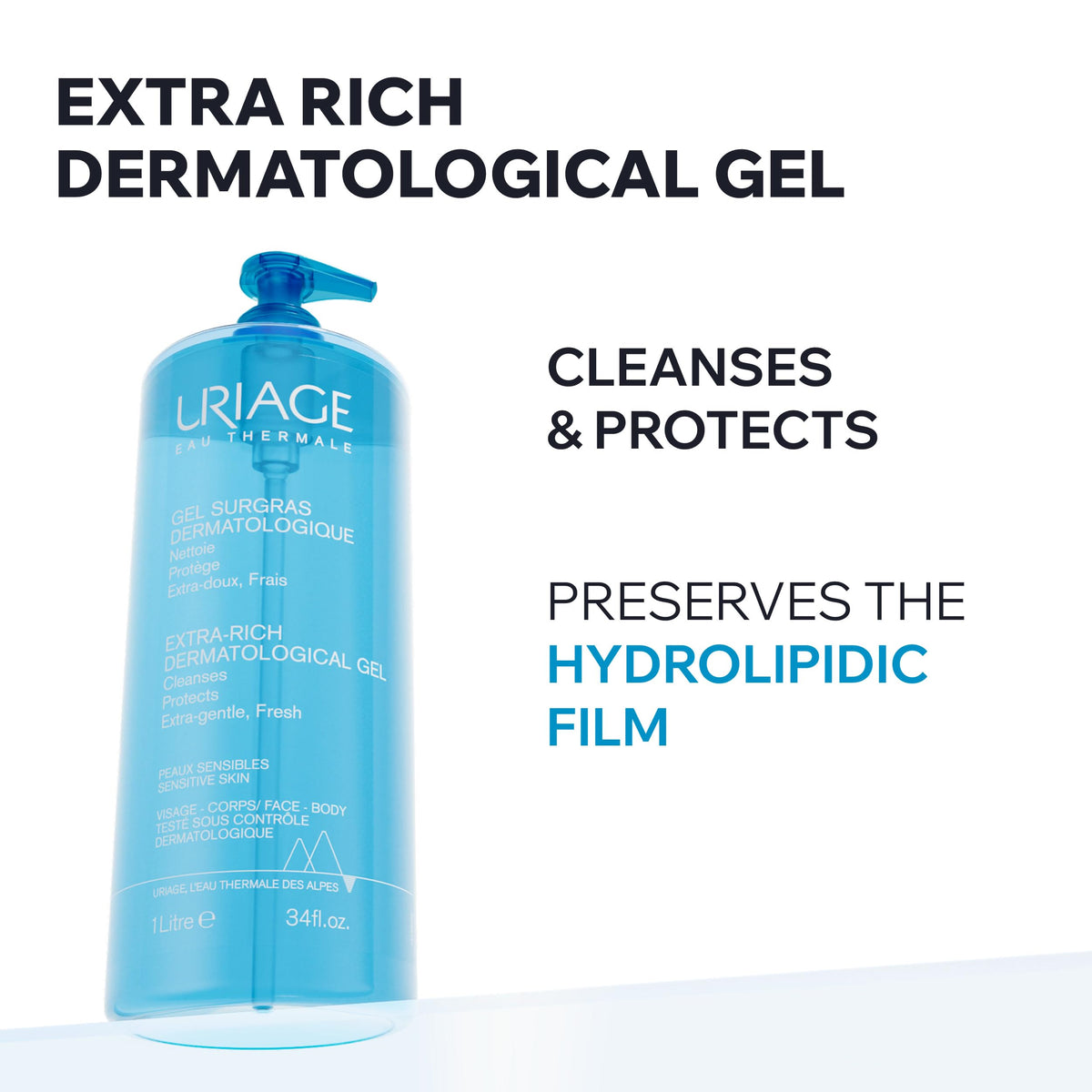 Uriage Extra-Rich foaming gel texture on sensitive skin