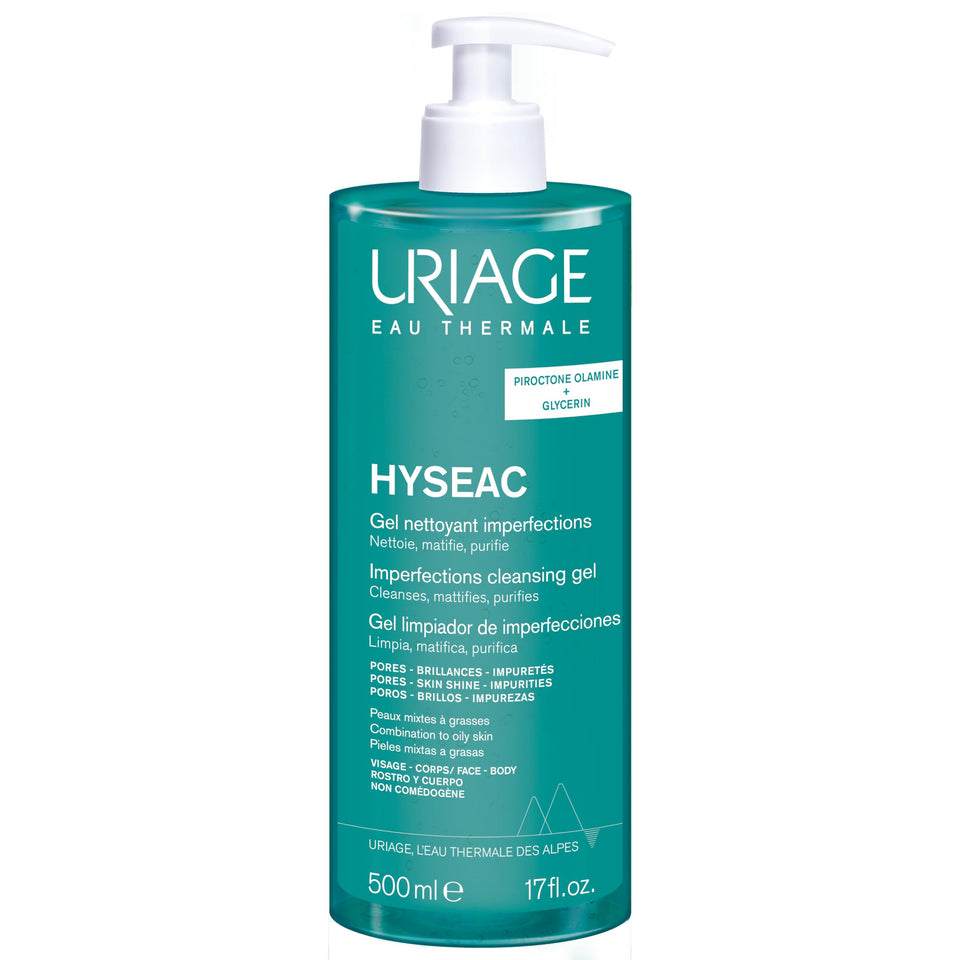 Uriage Hyseac face cleansing gel purifies without drying the skin.