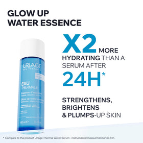 Close-up of droplets from Uriage essence for instant skin absorption