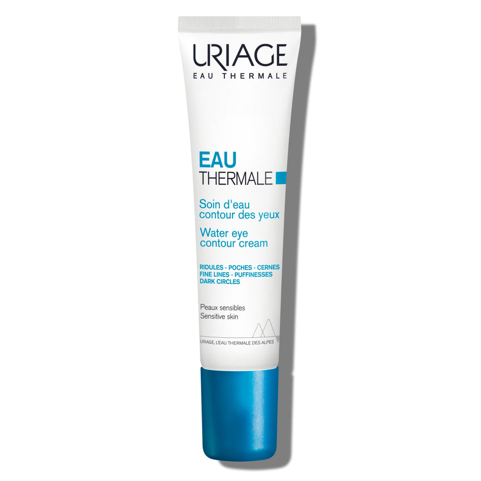 Uriage Water Eye Cream packaging with fragrance-free formula for sensitive skin