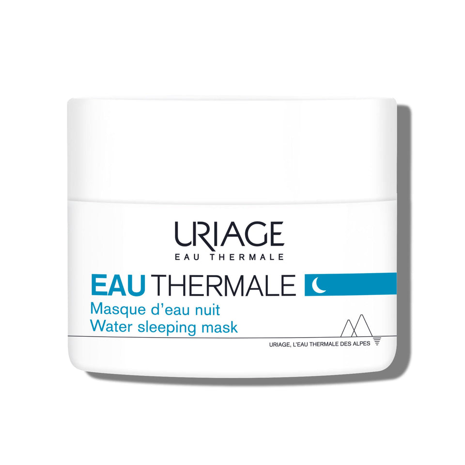 URIAGE Water Sleeping Mask with silky gel texture delivering instant hydration for refreshed skin.