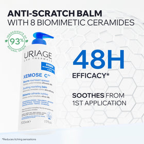 Xemose C8+ balm texture transitioning from balm to oil during massage.