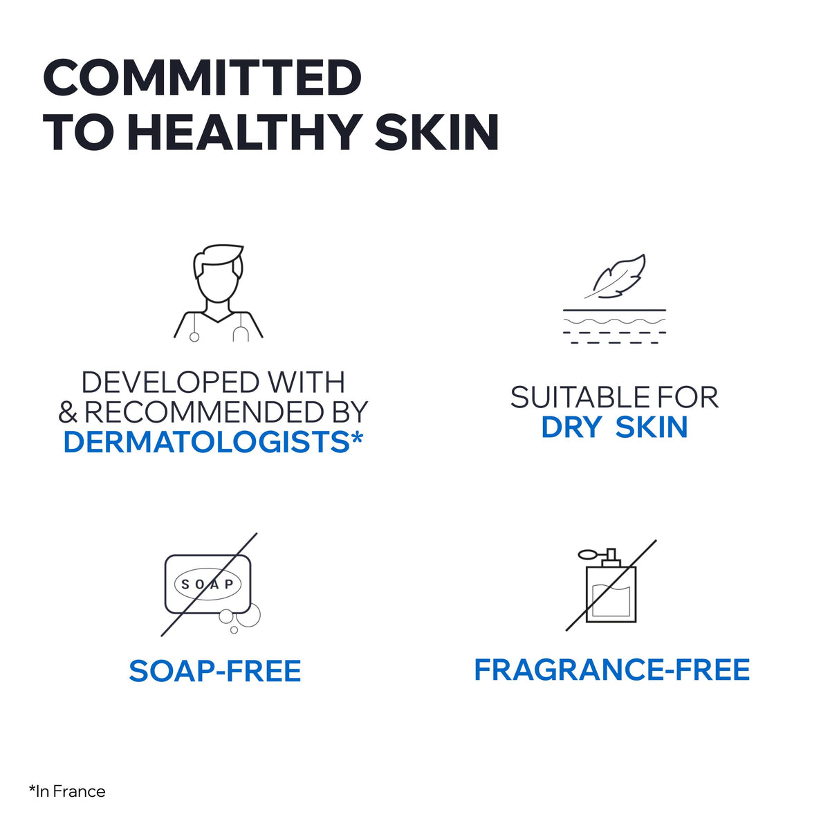 Uriage Xémose fragrance-free label indicating high tolerance for sensitive skin.