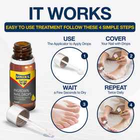 URIEL drops application bottle close-up illustrating natural, easy-to-apply solution.
