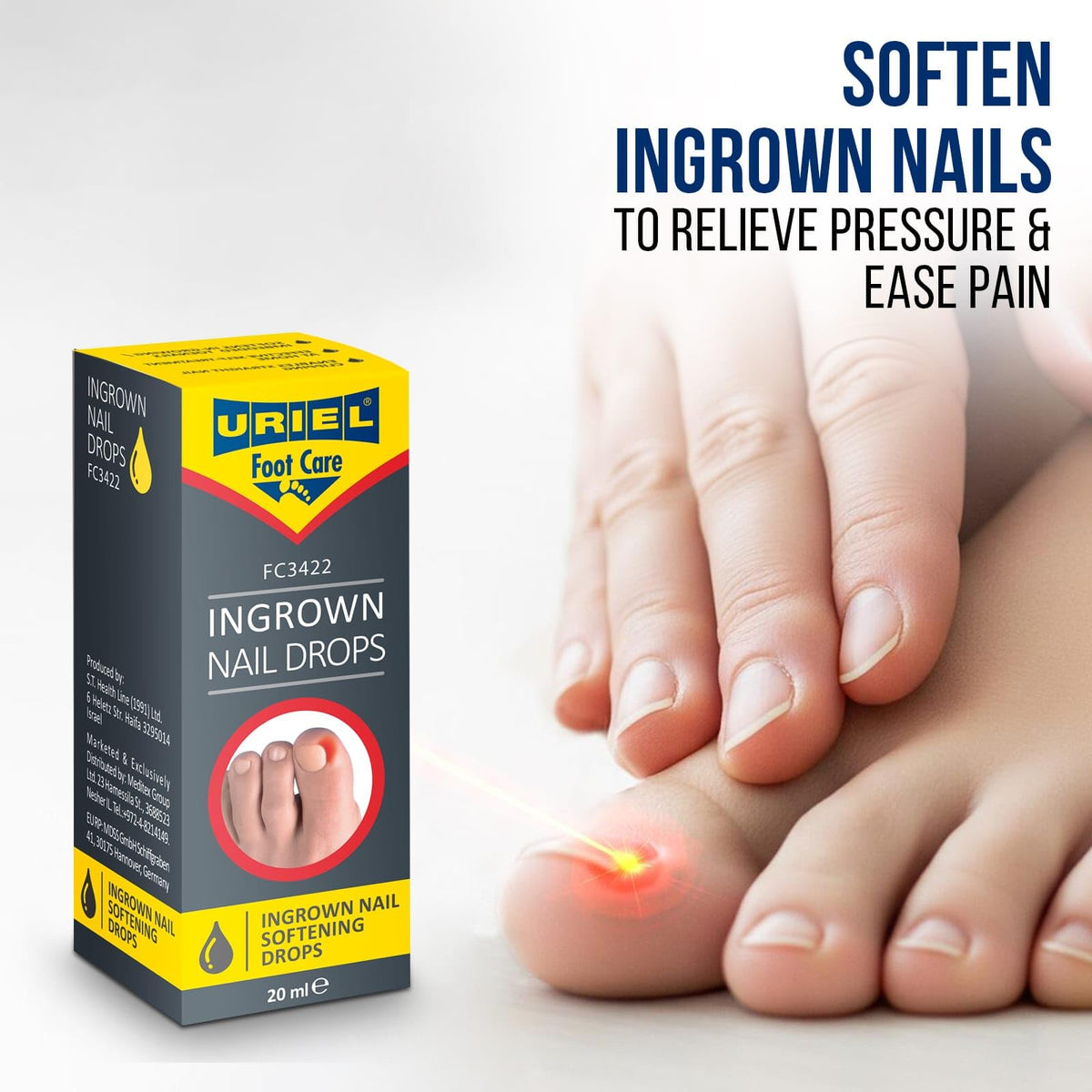 URIEL ingrown nail corrector tool showcased for gentle, non-invasive nail adjustments.
