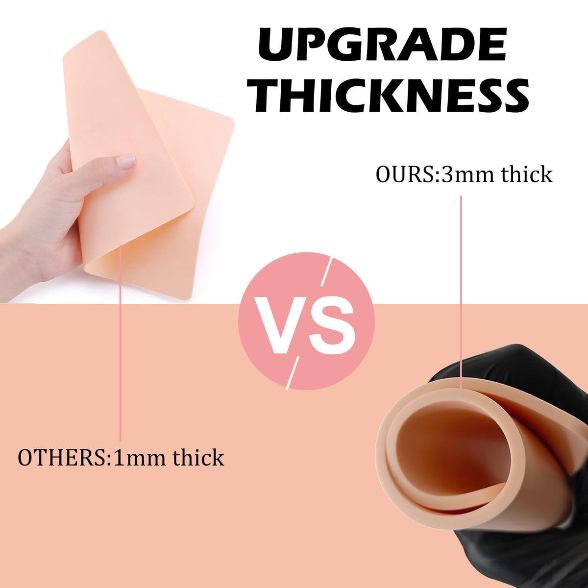 Urknall silicone practice skin soft touch ideal for realistic tattoo and brow practice.