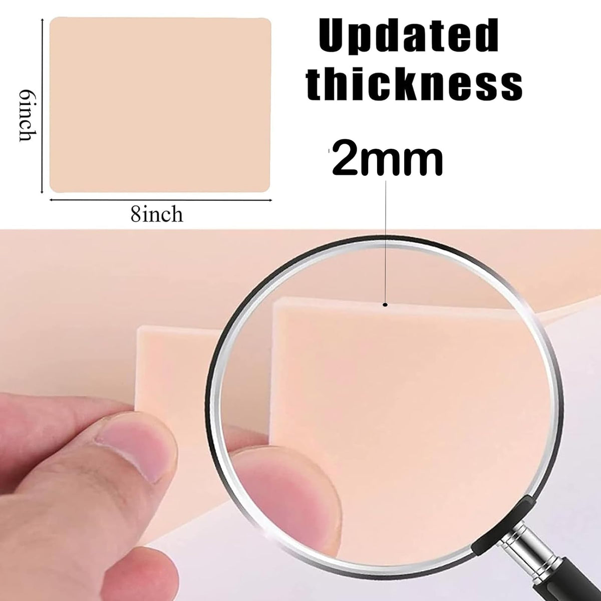 Urknall soft silicone practice skin close-up shows lifelike texture and stretch.