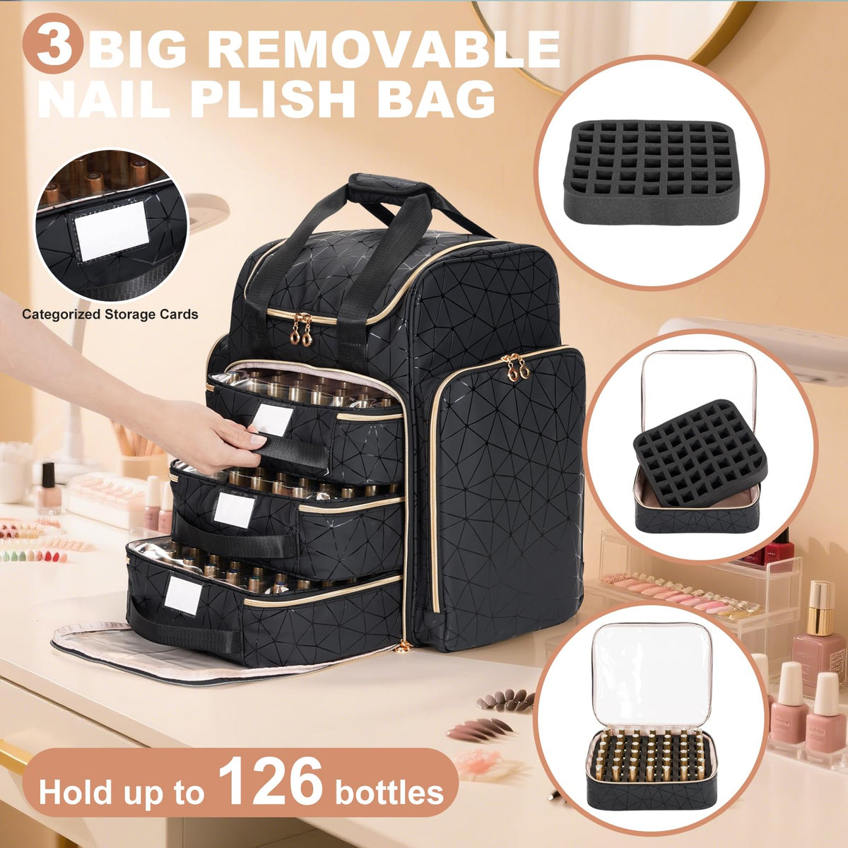 Heavy-duty fabric and padding protect bottles on the go