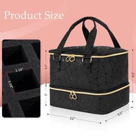 Uross nail polish organizer bag foam pads protecting bottles during transport.