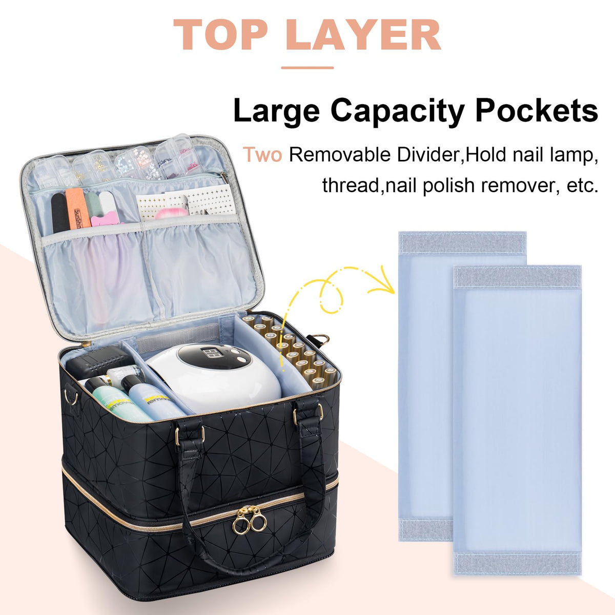 Lower layer grid of the Uross bag keeps bottles upright and protected