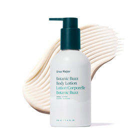 Ursa Major Botanic Buzz Body Lotion bottle pump for quick, lasting hydration.
