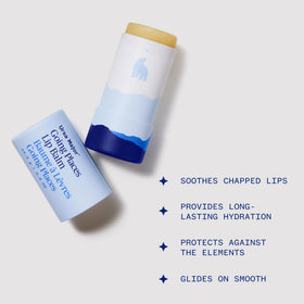Ursa Major Going Places lip balm application demonstrates immediate hydration on dry lips