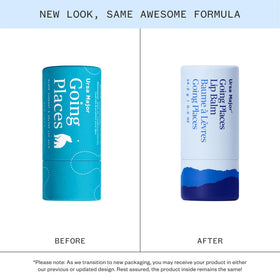 Ursa Major Going Places lip balm tube close-up for smooth lips on the go