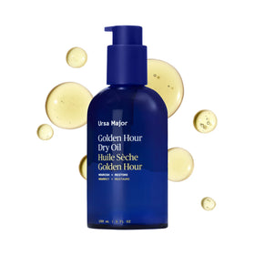 Ursa Major Golden Hour Dry Oil bottle shown for easy daily application and fast absorption.
