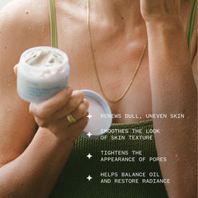 Ursa Major Green Slate Mineral Polish spread on skin demonstrates even texture improvement