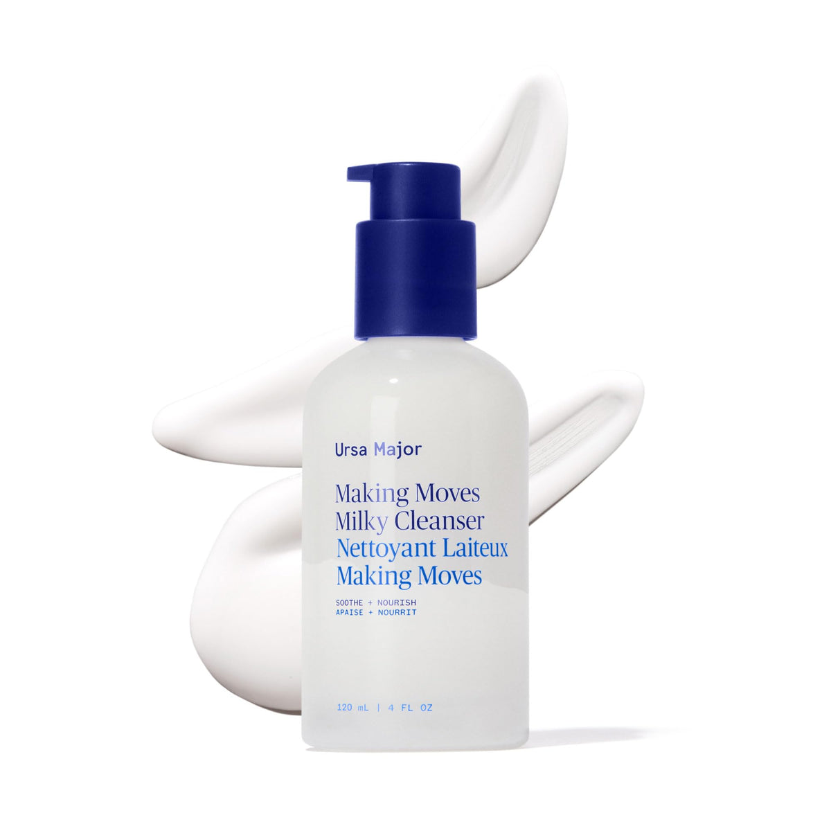 Ursa Major Making Moves Milky Cleanser bottle on sink for gentle cleansing