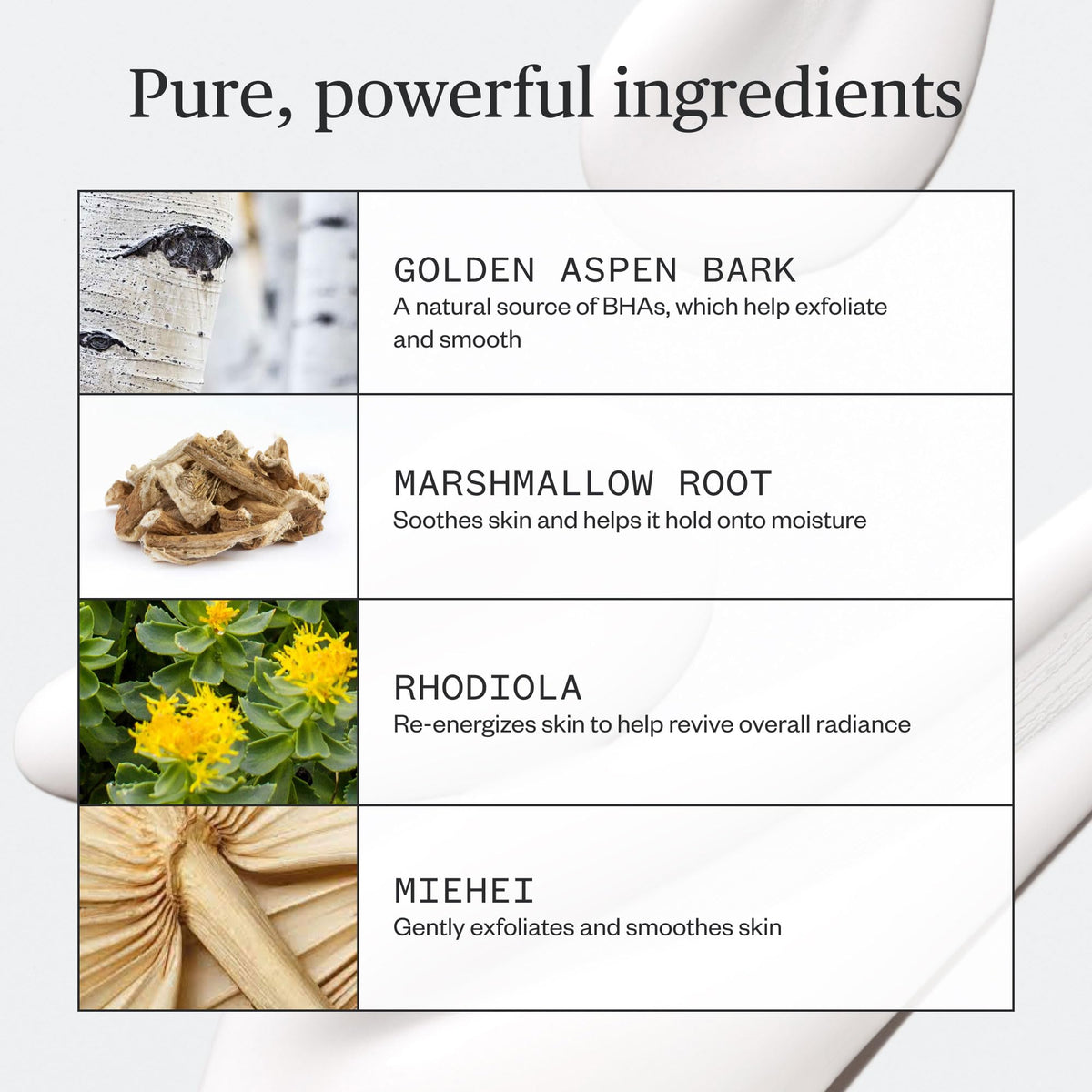 Ursa Major Milky Cleanser marshmallow root and comfrey leaf close-up
