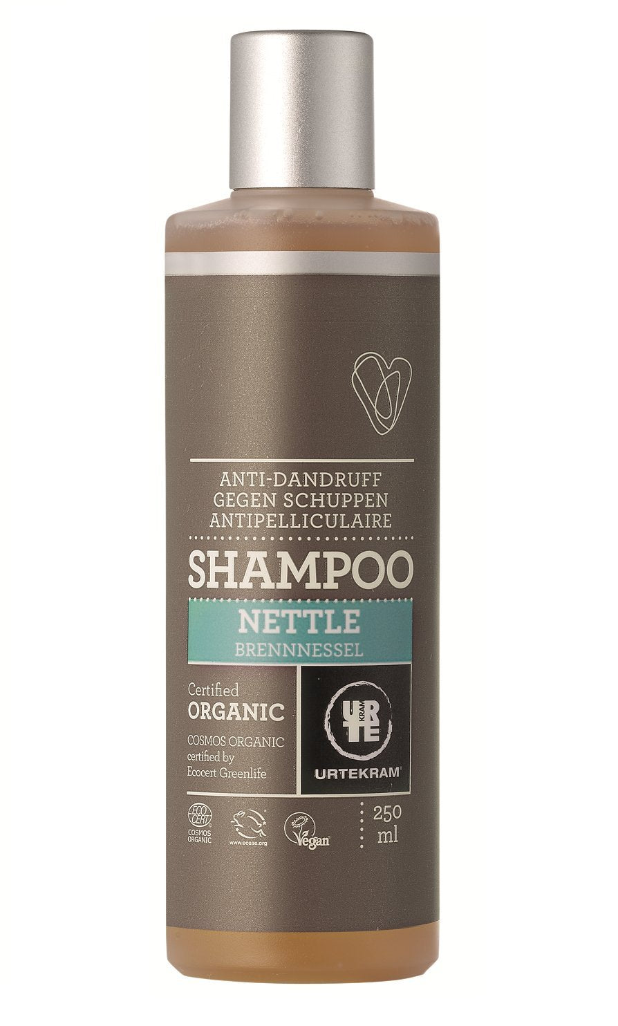 Urtekram Nettle Organic Shampoo bottle ready for daily cleansing and fresh scalp