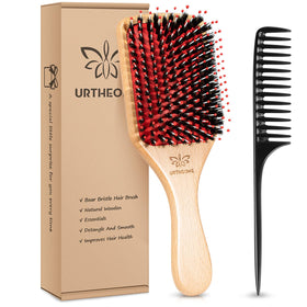 URTHEONE boar bristle paddle brush detangles gently for smooth hair