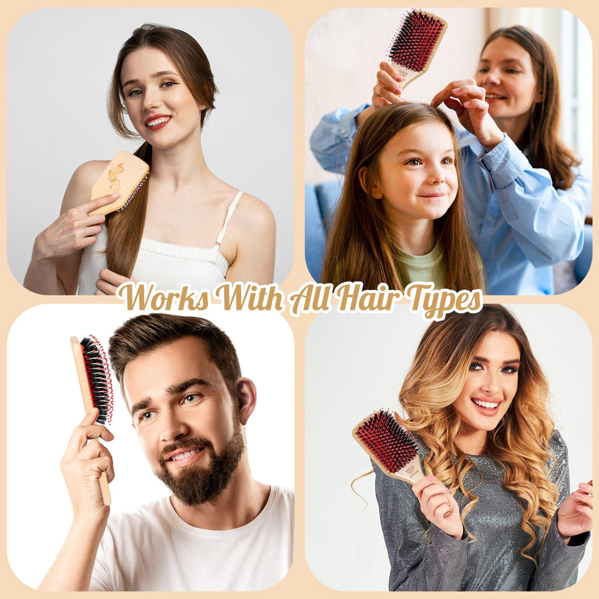 URTHEONE brush demonstrates deep penetration and smoothing on thick hair
