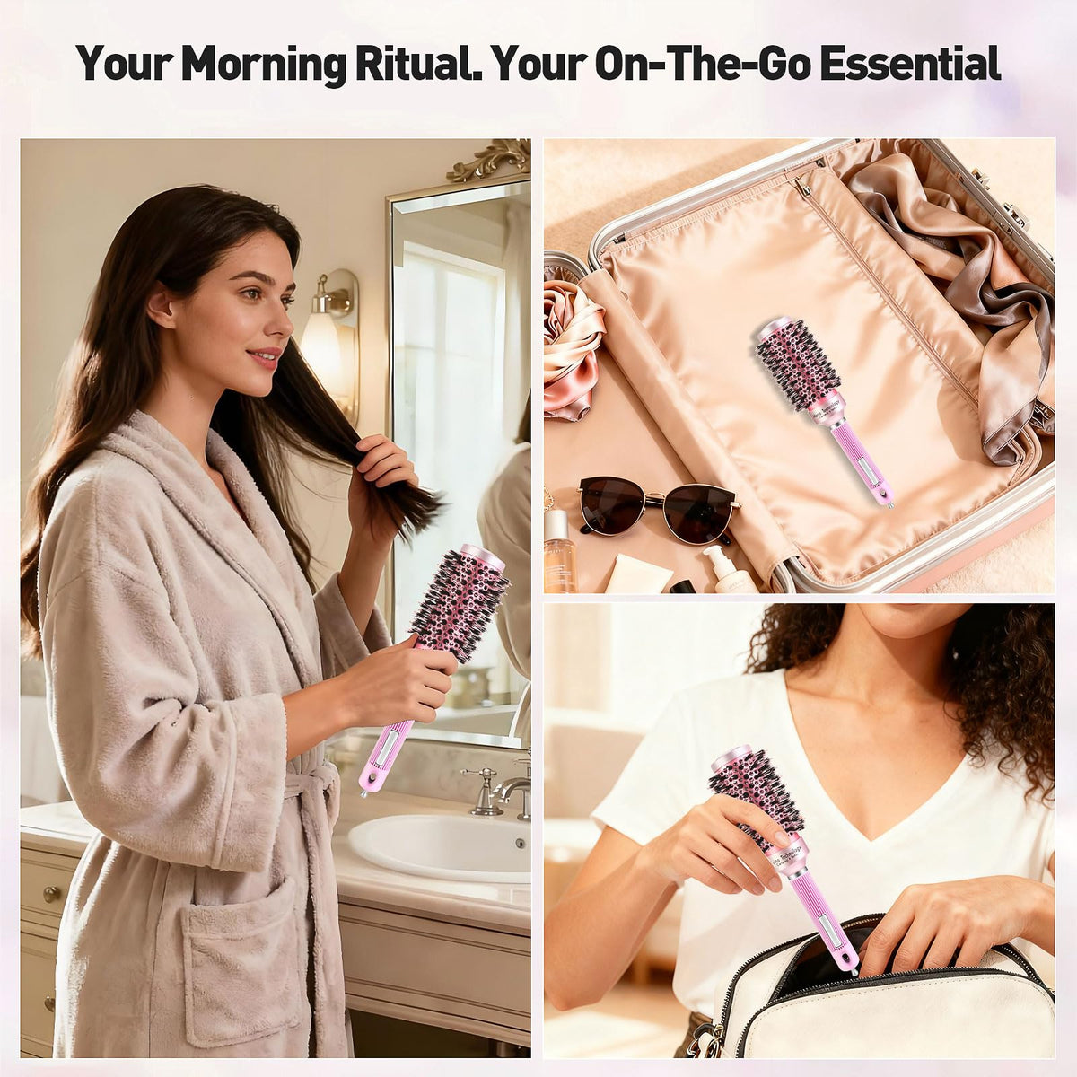 URTHEONE lightweight brush design minimizes wrist fatigue during daily styling.