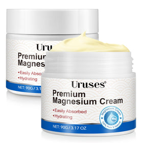 Uruses 2Pack Magnesium Cream bottle pour demonstrates easy daily use