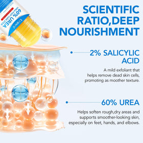 Uruses Urea Cream 60% application close-up for exfoliation and moisture