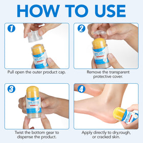 Uruses Heel and foot care stick close-up for precise application