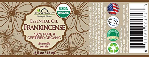 US Organic frankincense essential oil diffuser blend creating a calming space.