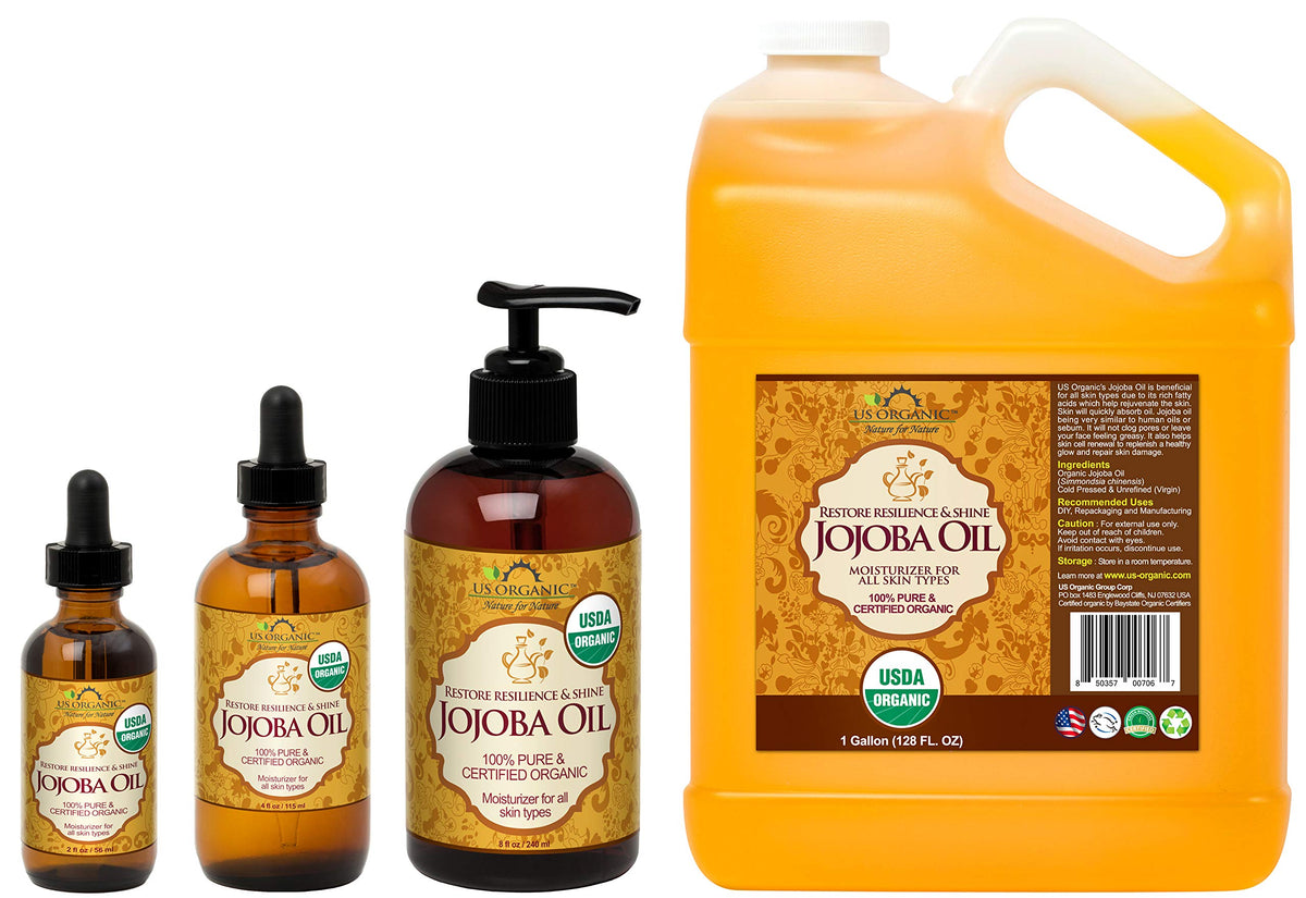 US Organic Jojoba Oil for skin application — soothing, lightweight hydration.