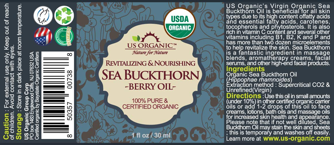 US Organic Sea Buckthorn Oil amber glass protects nutrients from light
